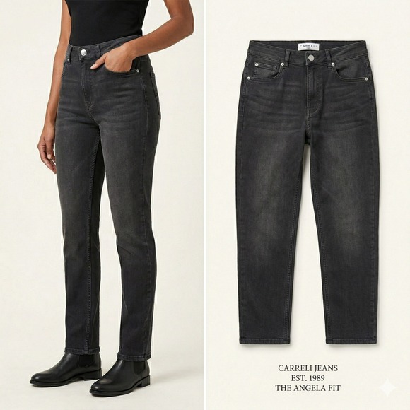 Carreli Denim - Carreli Jeans® | Angela Fit Straight Leg in Black Wash Size 28